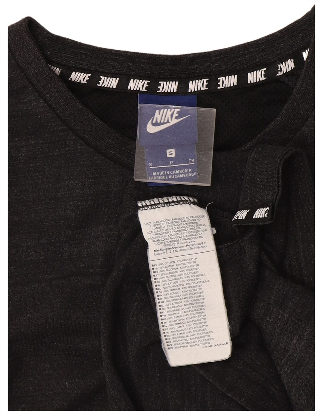 T-shirt da uomo Nike Top piccola in cotone gessato grigio