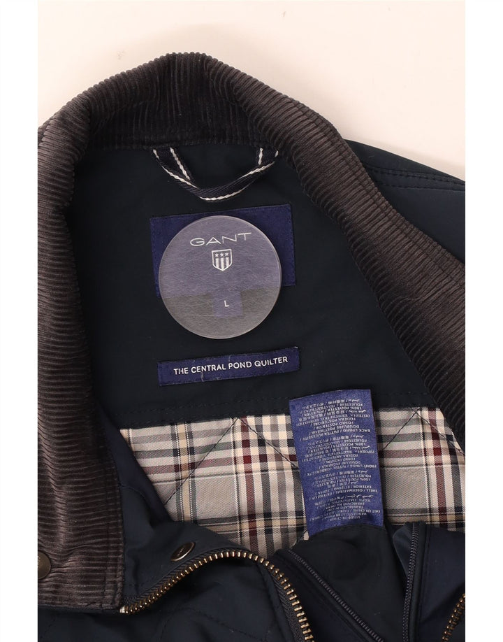 Giacca trapuntata da uomo Gant UK 40 Large in poliestere blu navy
