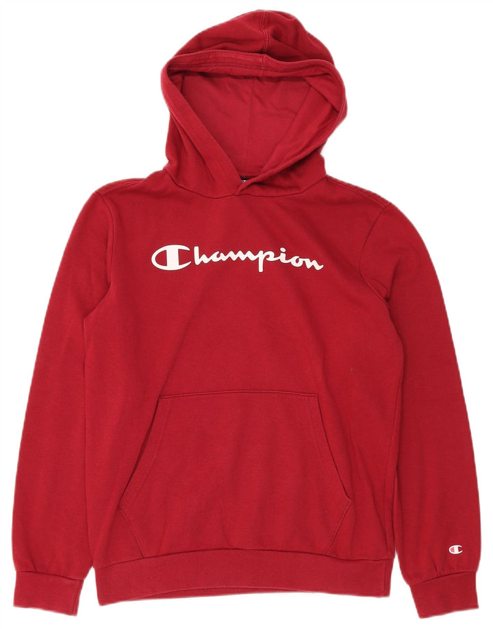Maglione con cappuccio grafico per ragazzi CHAMPION 13-14 anni XL Rosso