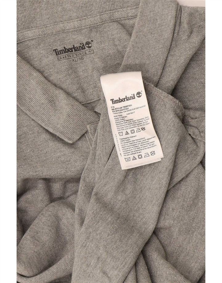 Polo da uomo Timberland XL in cotone chiazzato grigio