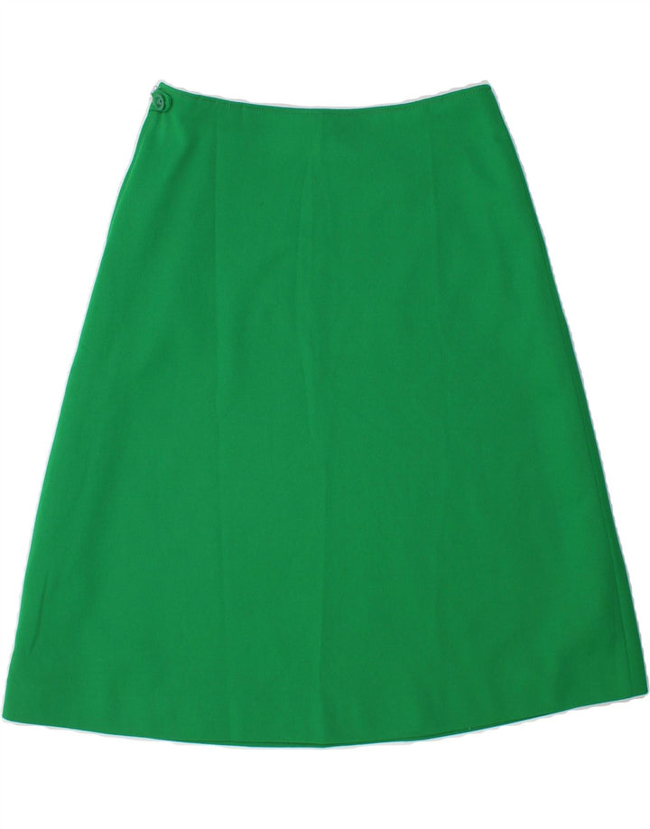 VINTAGE Womens A-Line Skirt W30 Medium Green Vintage Vintage and Second-Hand Vintage from Messina Hembry 