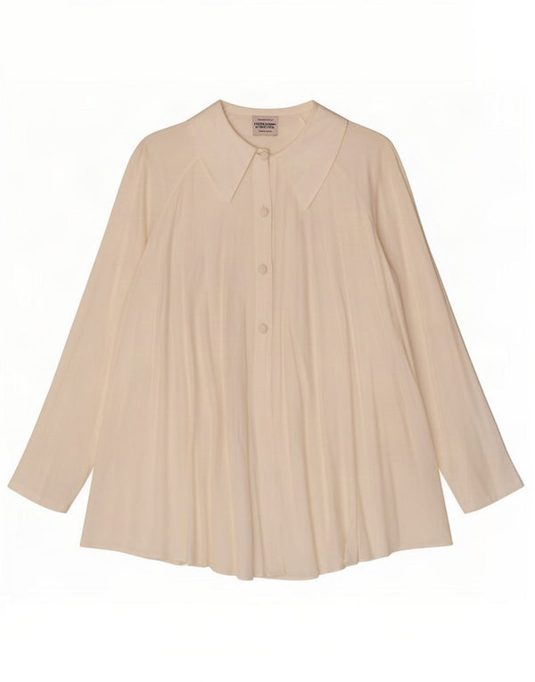 Camicetta Camicia Oversize da Donna Benetton IT 44 Viscosa Bianco Sporco Medio
