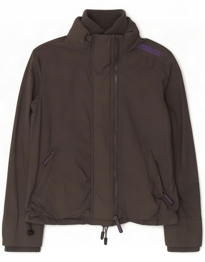 Giacca a vento grafica da donna Superdry UK 12 Poliestere grigio medio