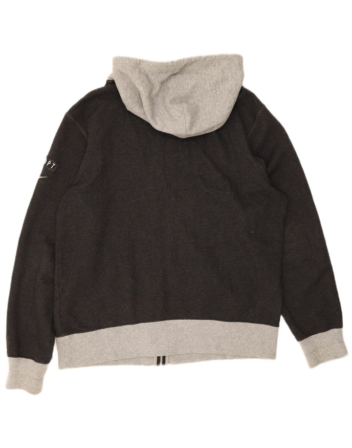 Felpa con cappuccio e zip grafica Nike da uomo, grande, in cotone grigio
