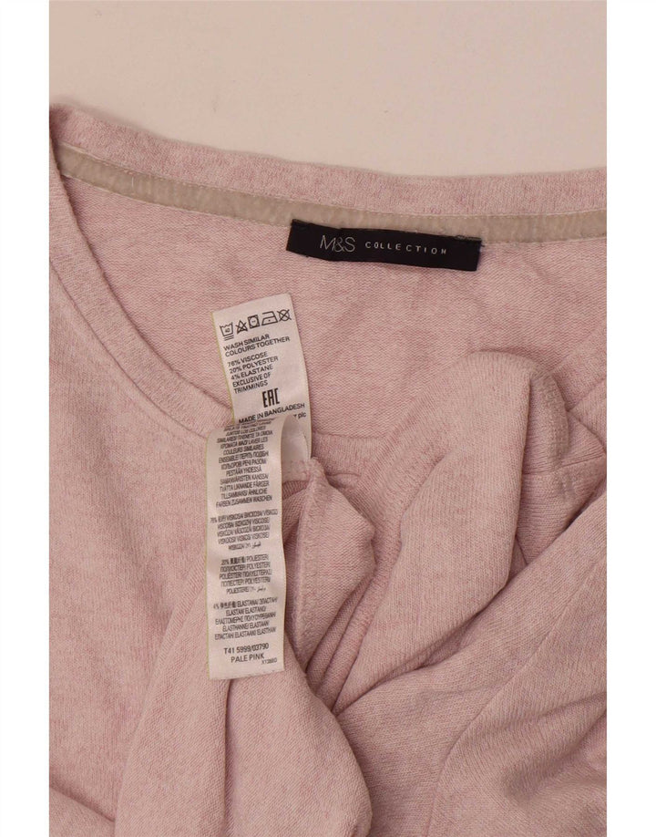 Marks & Spencer T-shirt da donna Top UK 16 Large Rosa in viscosa