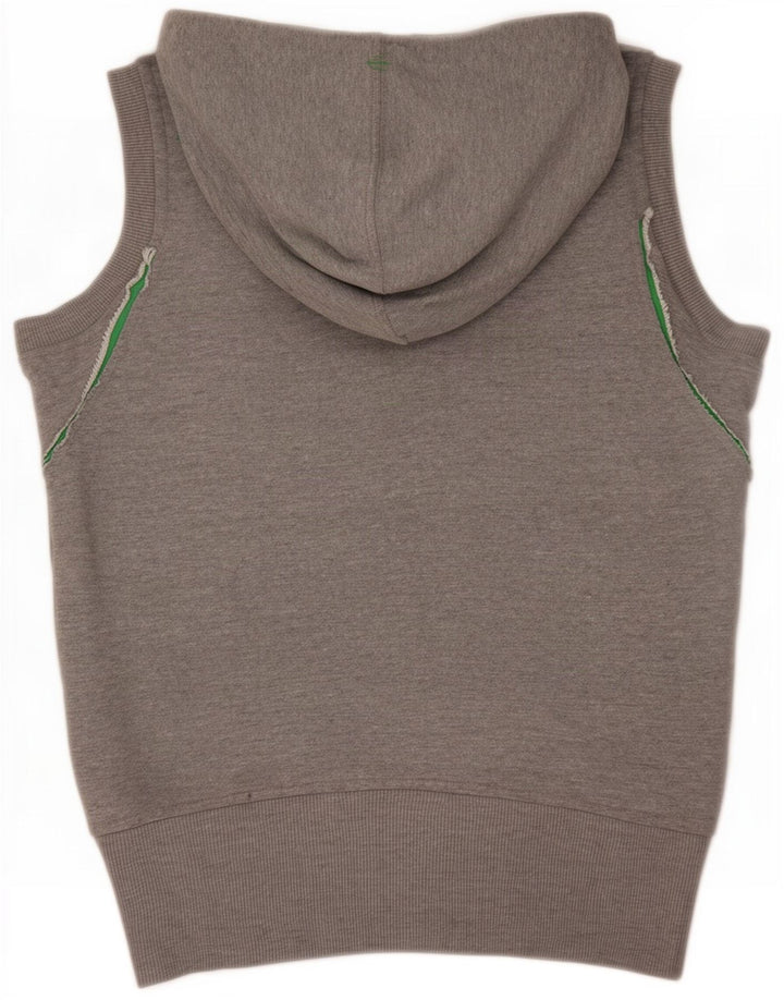 Felpa con cappuccio e zip senza maniche grafica Puma da uomo piccola grigia