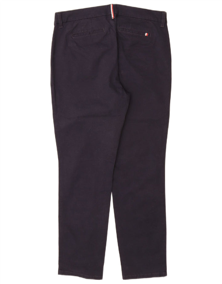 TOMMY HILFIGER Pantaloni chino slim da donna US 10 Large W32 L29 Blu navy
