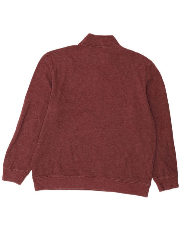 Felpa con collo con zip e vestibilità comoda da uomo Izod Salt Water 2XL Borgogna