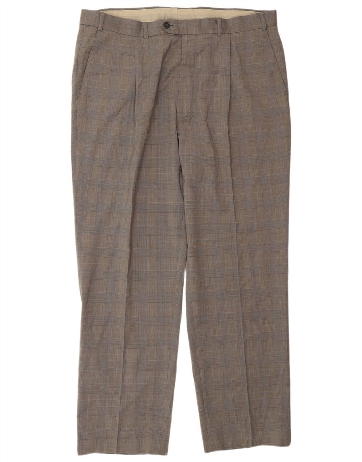 Pantaloni da abito su misura da uomo Marks & Spencer W38 L31 pied de poule neri