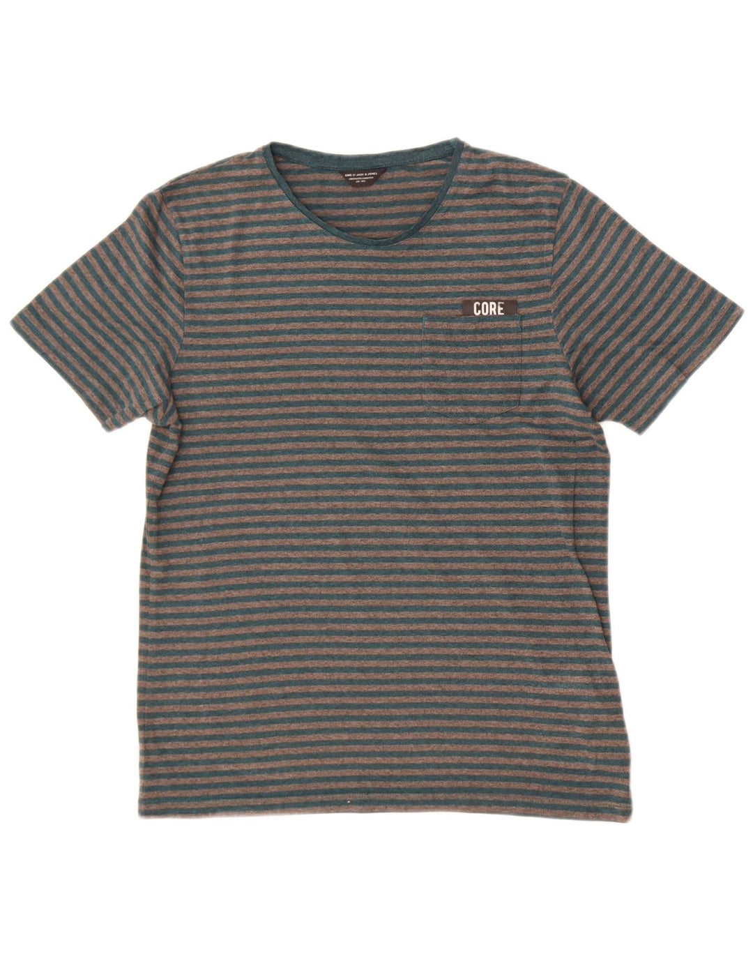 T-shirt da uomo Jack & Jones Top in cotone a righe grigio medio