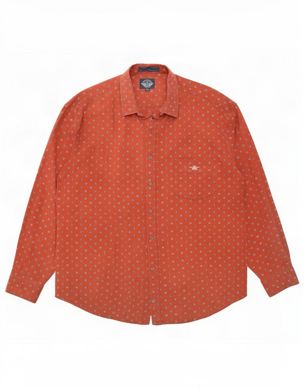 Dockers Camicia da uomo vestibilità regolare XL Cotone geometrico marrone