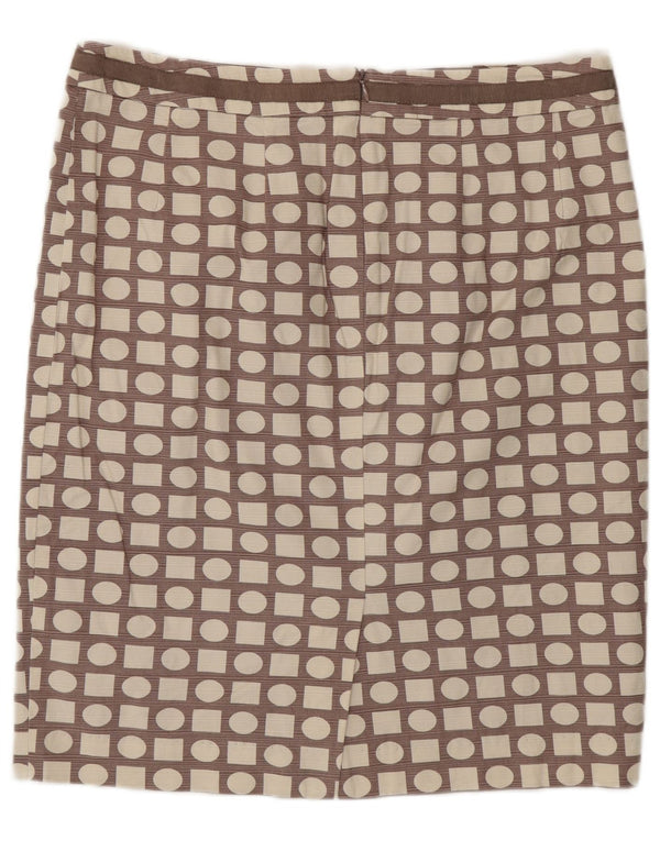 BODEN Womens Pencil Skirt UK 16 Large W34 Beige Geometric Cotton