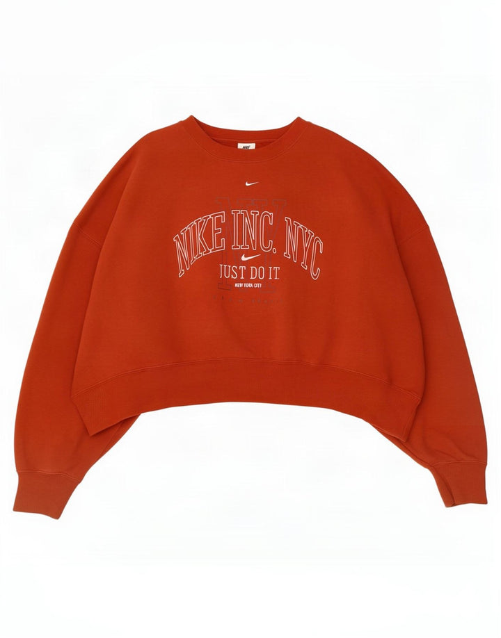 Felpa oversize con grafica corta Nike da donna UK 16 grande rossa