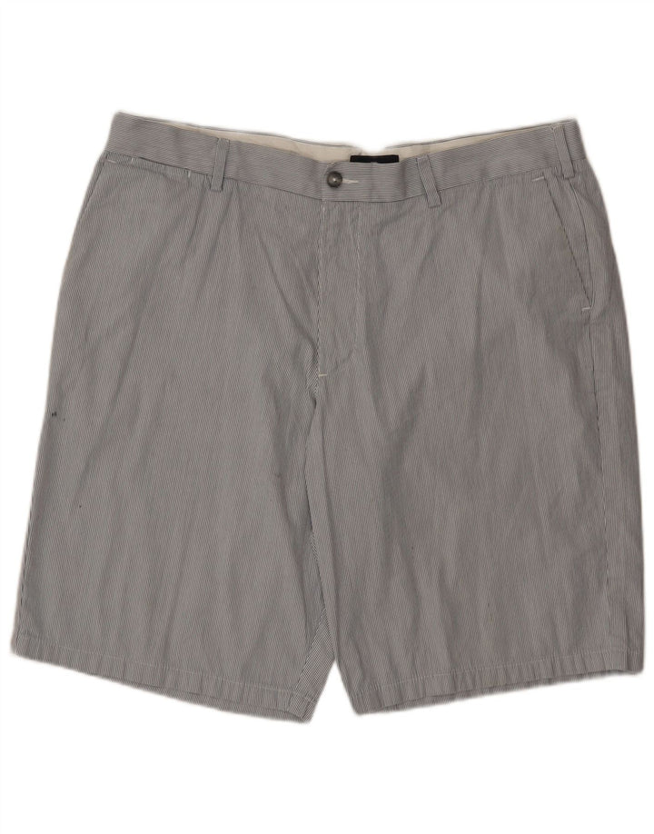 Pantaloncini chino da uomo Marks & Spencer W40 XL cotone a righe grigie