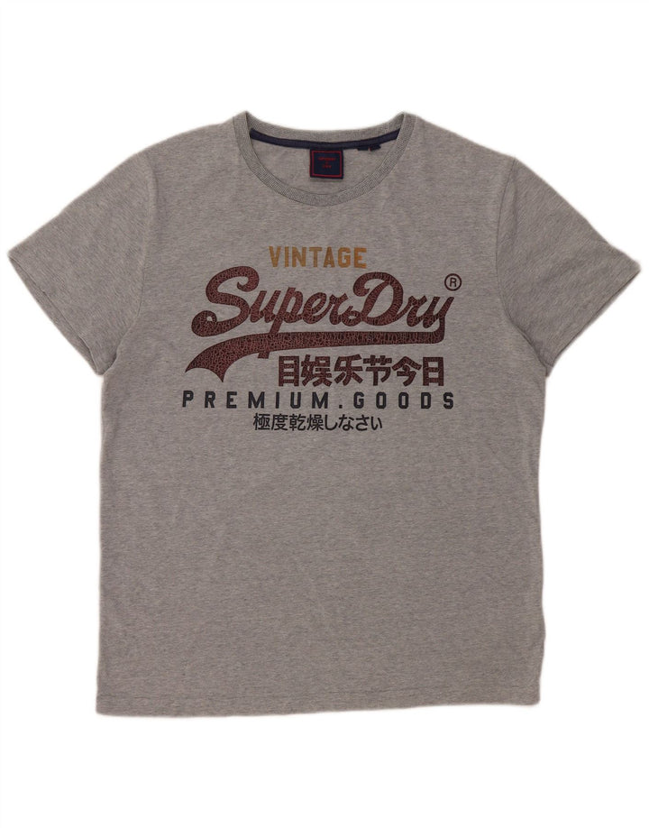 T-shirt grafica da donna Superdry Top UK 18 XL cotone grigio