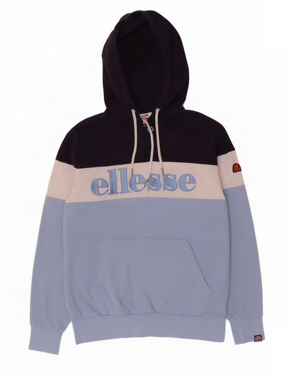 Felpa con cappuccio grafica da uomo Ellesse, cotone color block blu medio