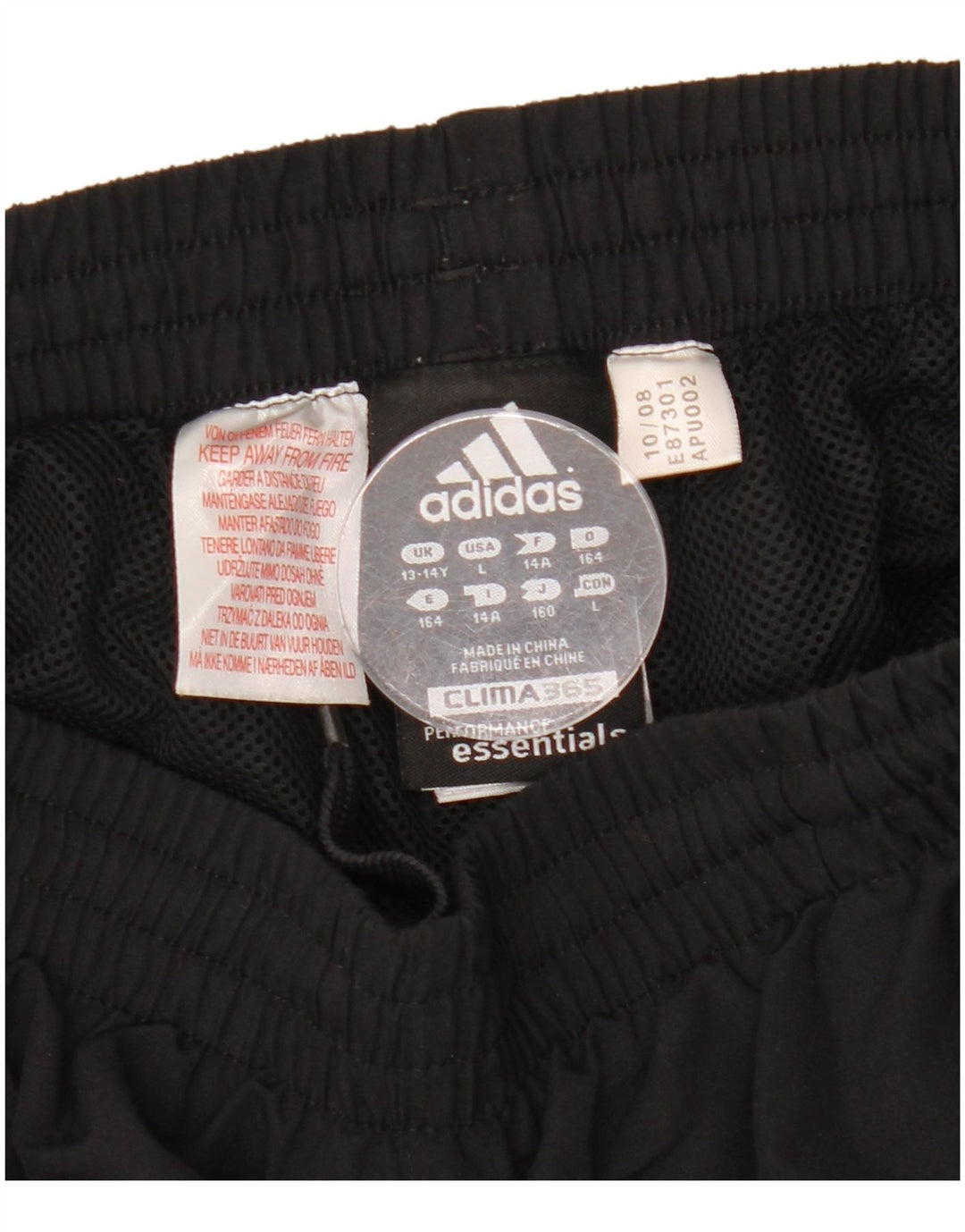 Pantaloni della tuta ADIDAS da ragazzo Clima 365 13-14 anni neri