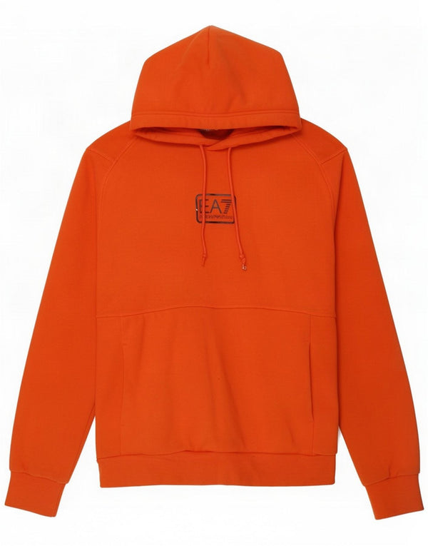 Emporio Armani Mens Graphic Hoodie Jumper Medium Red Cotton