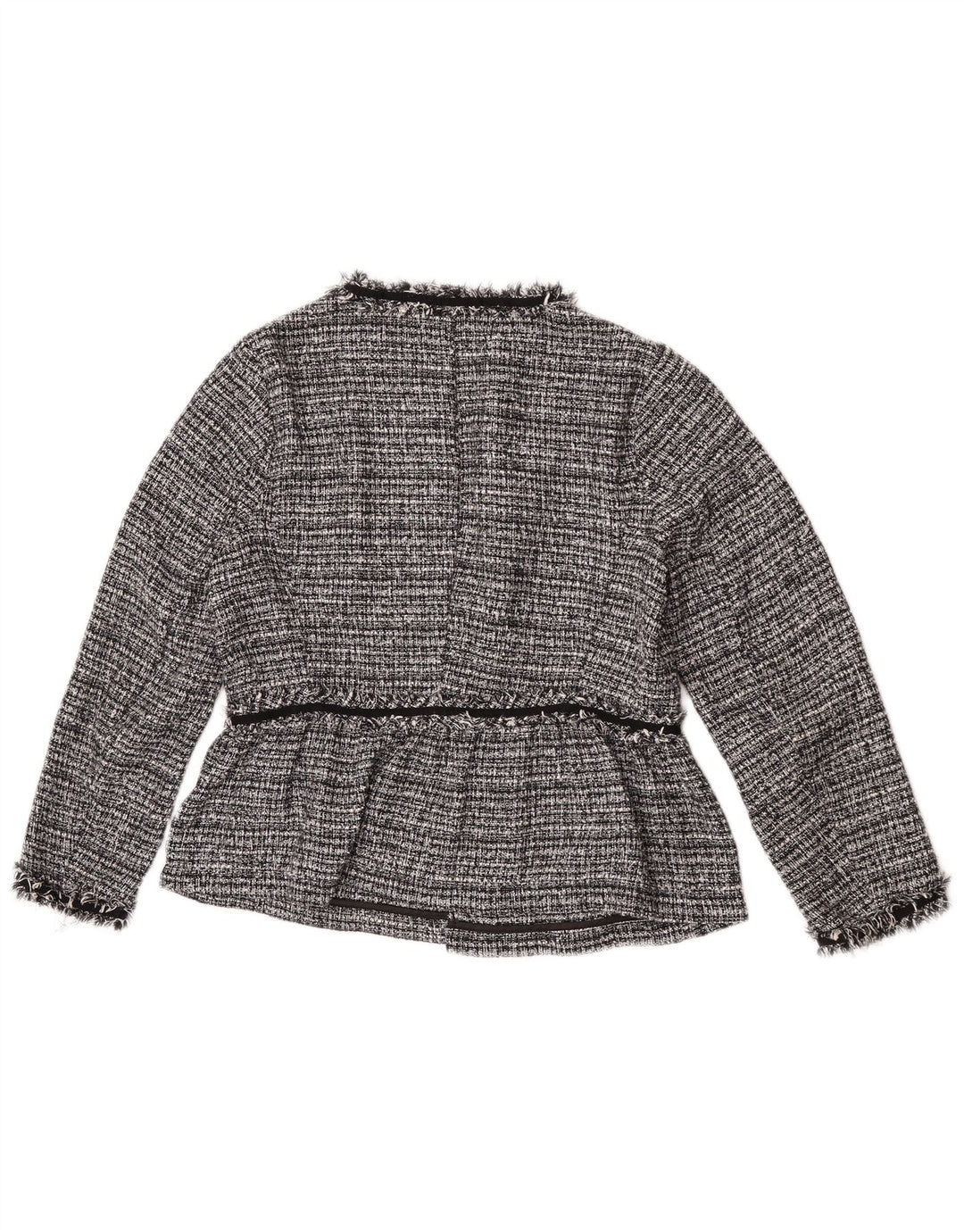 Giacca blazer aperta da donna Zara UK 14 Poliestere screziato grigio medio