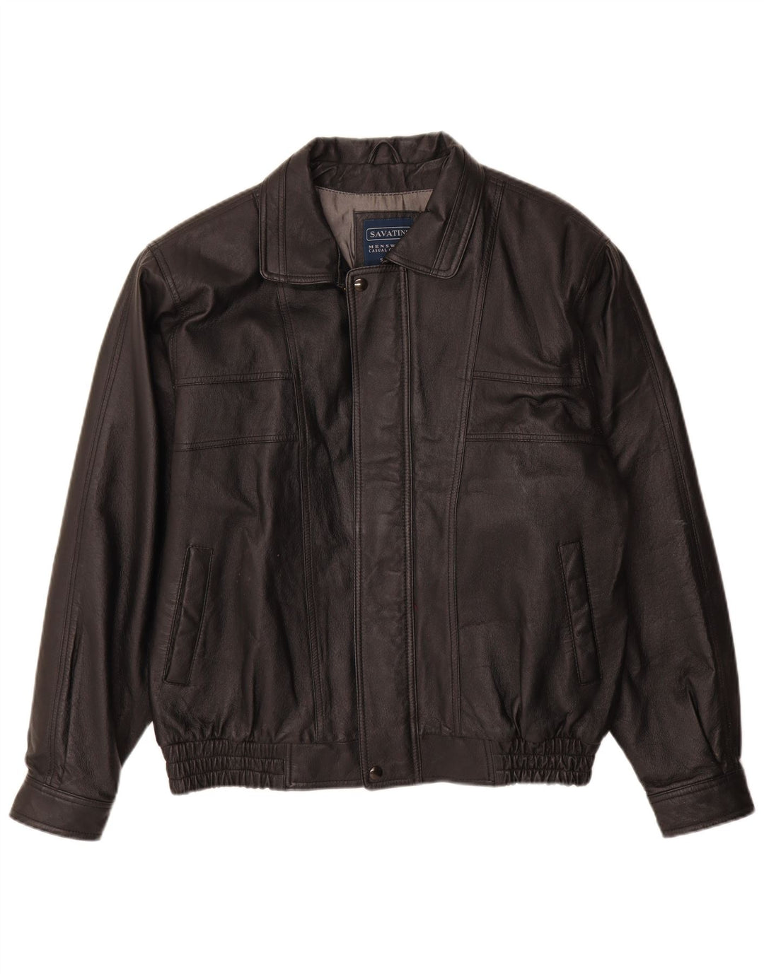 Giacca in pelle vintage da uomo UK 40 grande in pelle nera