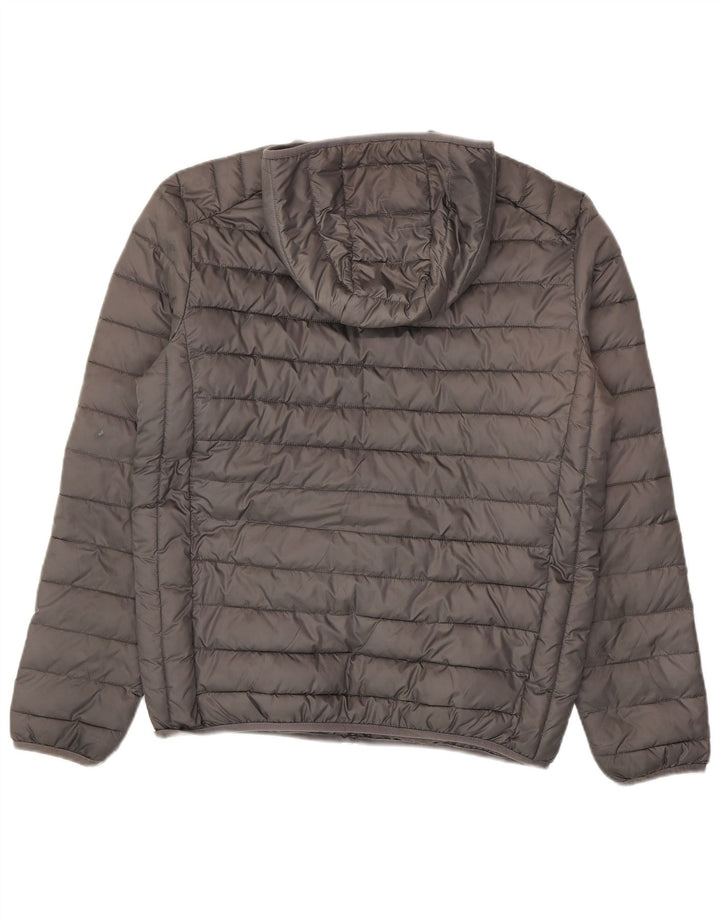 Giacca imbottita con cappuccio da uomo Ellesse UK 40 grande poliestere grigio