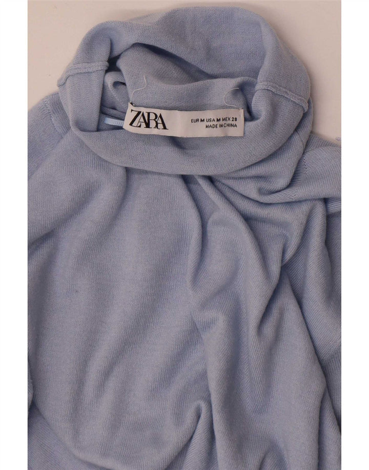 Maglione maglione collo alto da donna Zara UK 12 Blu medio