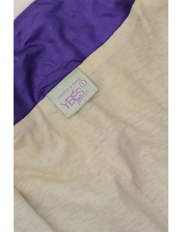 Giacca da ginnastica vintage da uomo, giacca grande, nylon color block viola