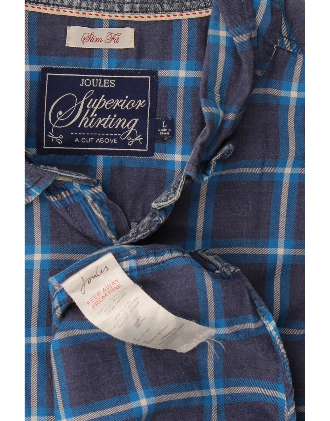 JOULES Camicia da uomo slim fit grande in cotone a quadri blu navy