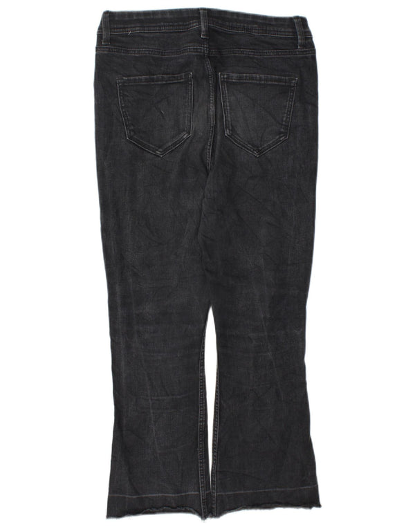Jeans cropped slim svasati da donna Marks & Spencer UK 10 piccoli W27 L23 neri
