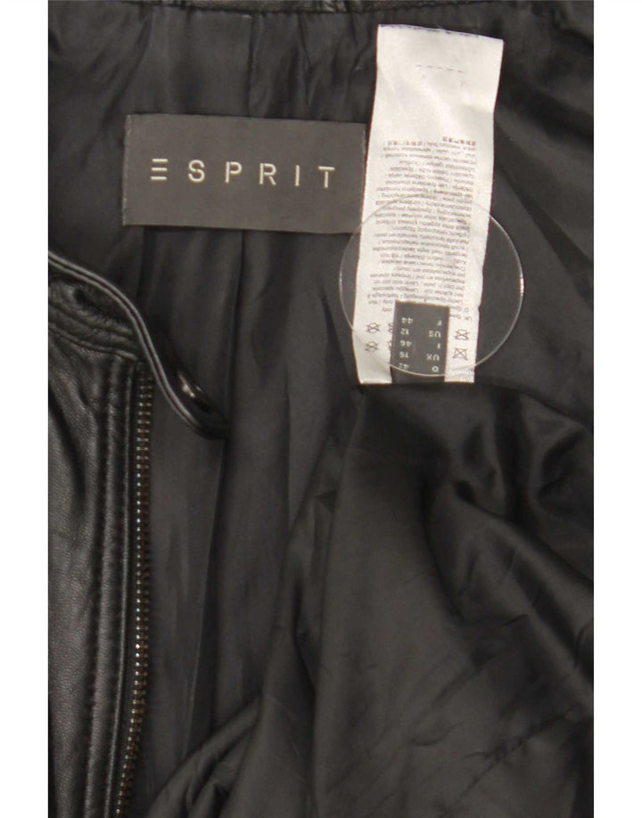Giacca da corsa in pelle da donna Esprit UK 16 grande in pelle nera
