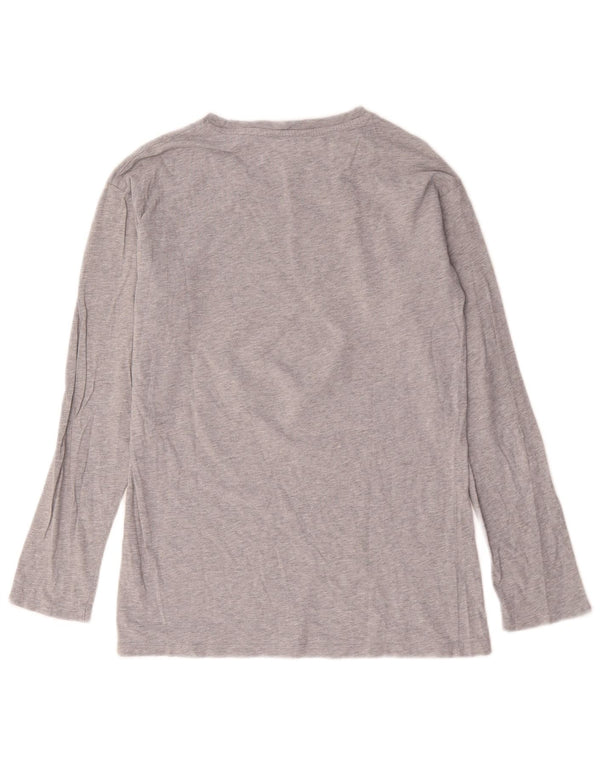 Kenzo Boys Paris Graphic Top a maniche lunghe 13-14 anni in cotone mélange grigio