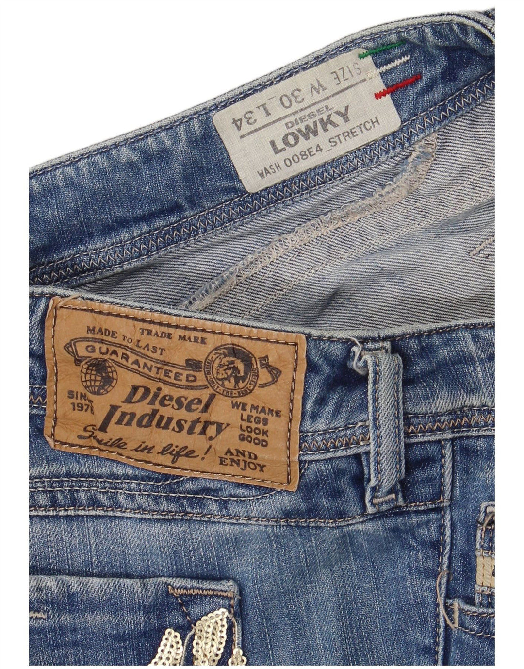 Jeans dritti Lowky da donna DIESEL W30 L29 cotone blu