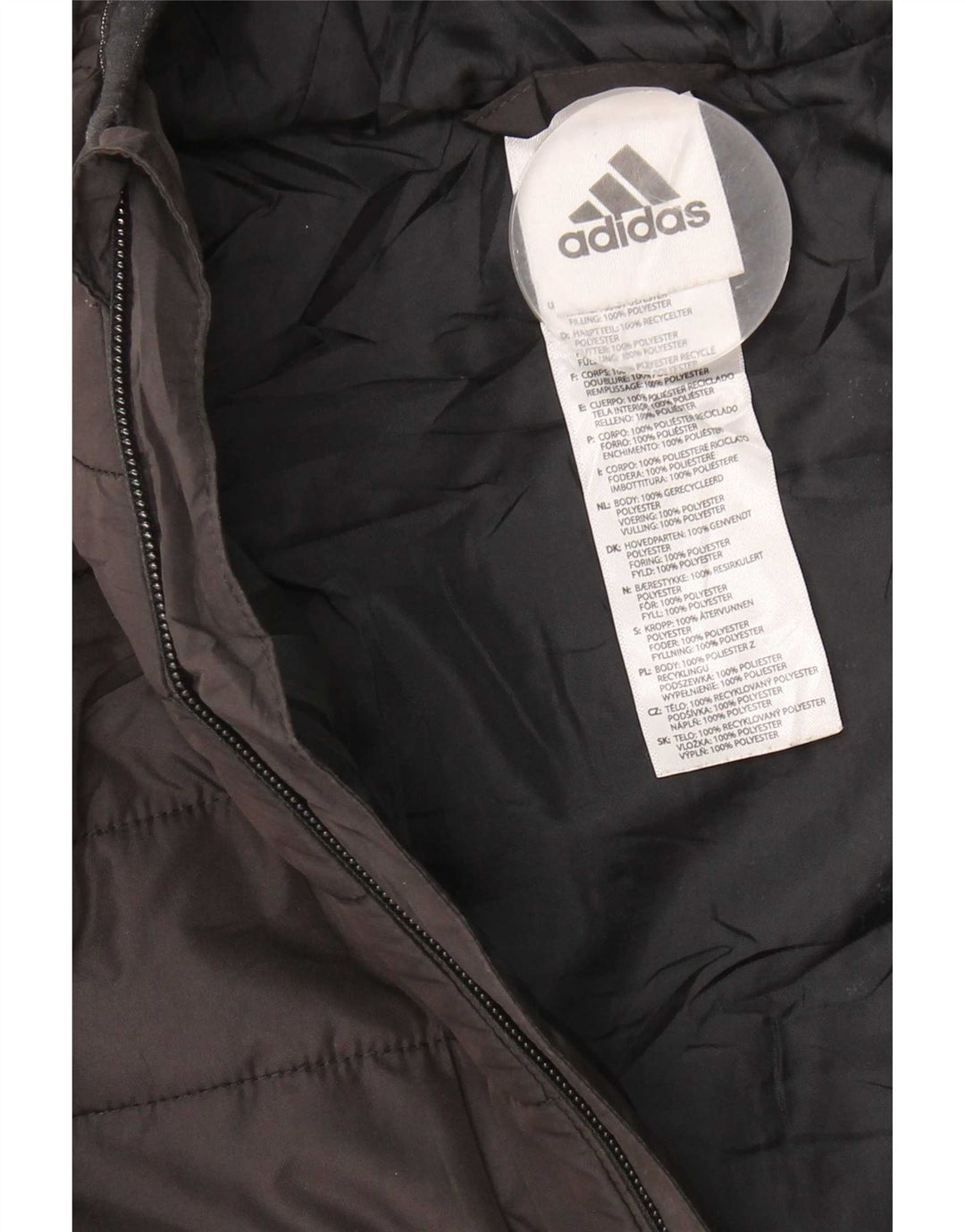 Giacca imbottita con cappuccio Adidas da ragazzo 10-11 anni media poliestere nero