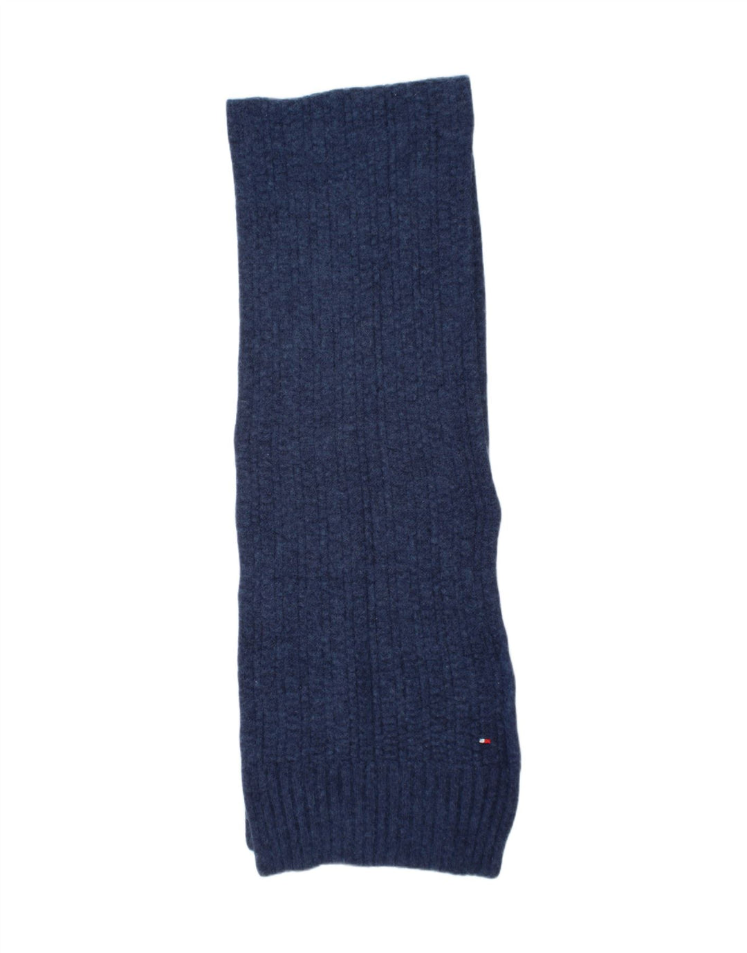 TOMMY HILFIGER Womens Knit Rectangle Scarf One Size L62 Blue Wool Classic