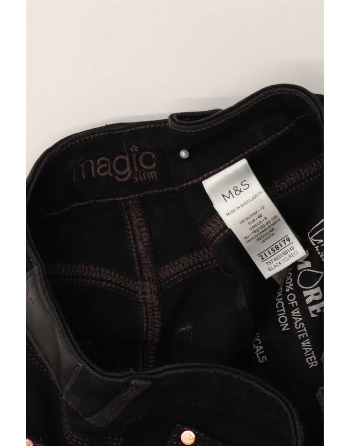 Jeans Marks & Spencer da donna Magic Slim UK 12 medio W28 L28 cotone nero