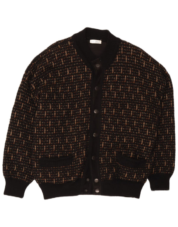 Maglione cardigan uomo Falcaro IT 52 Large nero geometrico in lana