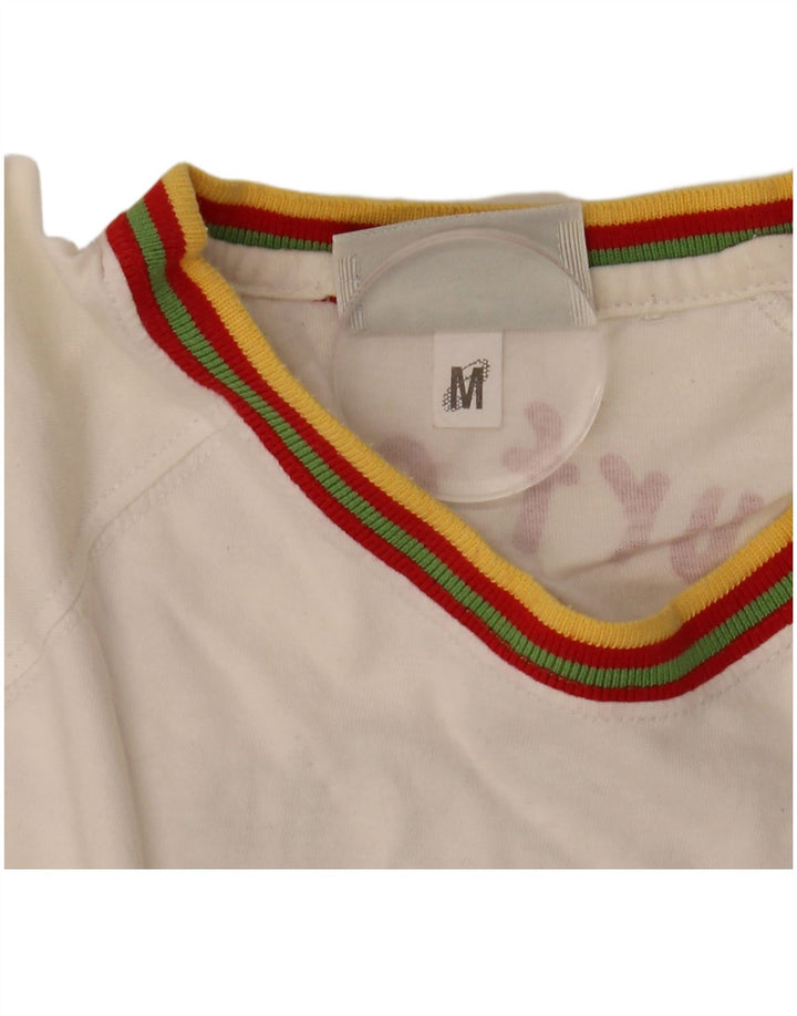 T-shirt grafica da uomo Asics Montego Bay, cotone a righe medie, bianco sporco