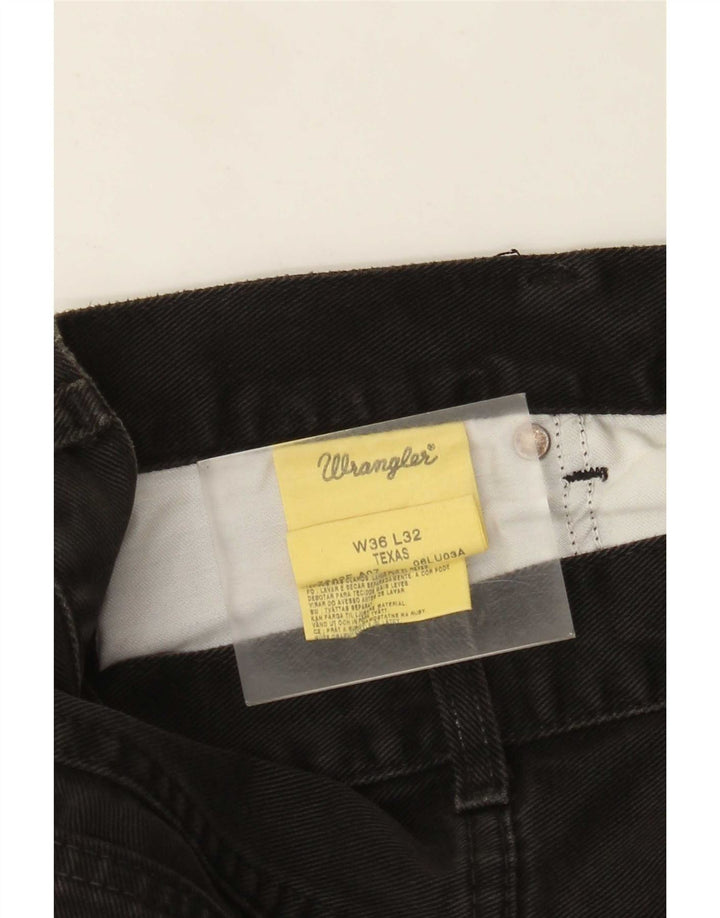 Jeans dritti da uomo Wrangler Texas W36 L32 cotone nero