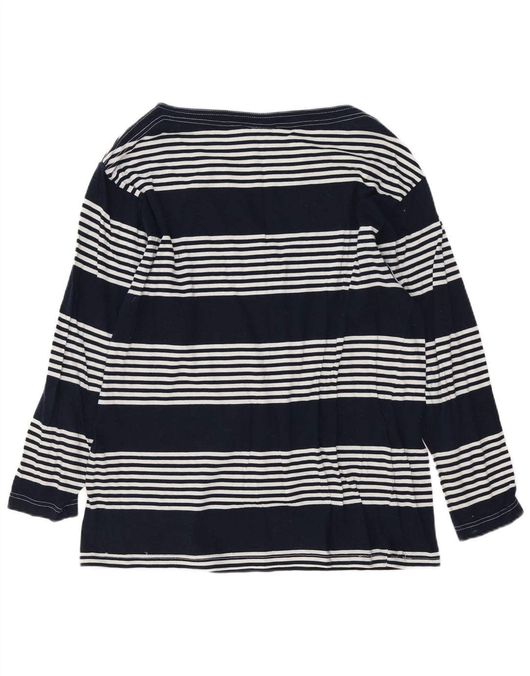 Trussardi Jeans Top Grafico da Donna Manica Lunga UK 14 Medio Blu Navy