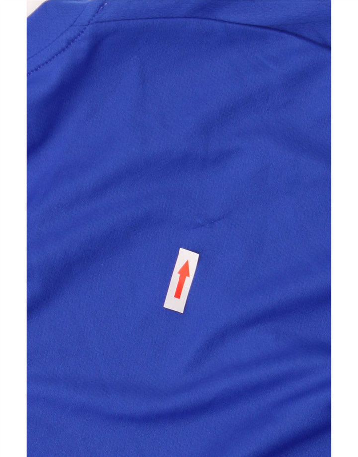 T-shirt Adidas Climalite da uomo Top in poliestere color block blu medio