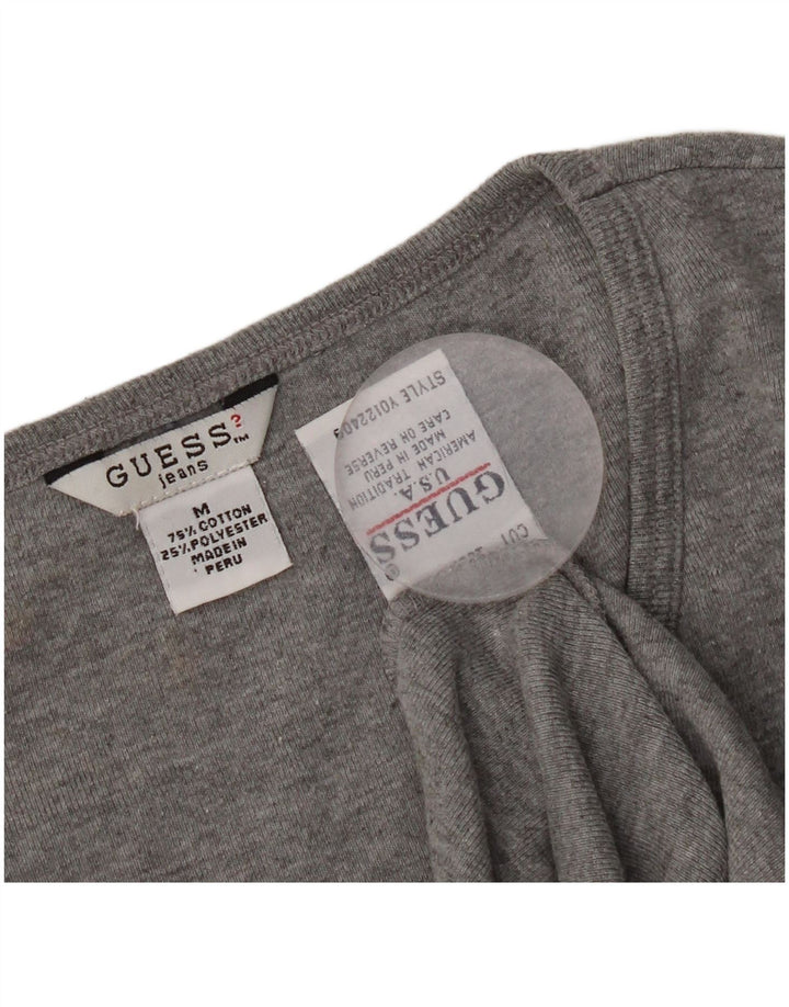 Guess Crop Top da donna a maniche lunghe UK 12 Cotone grigio medio