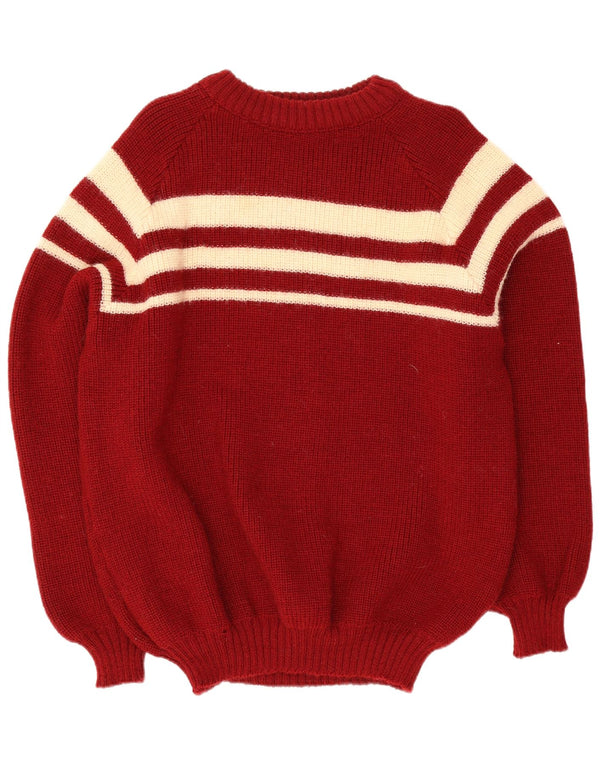 Maglione maglione girocollo da uomo Le Tricot Marine XL lana a righe rosse