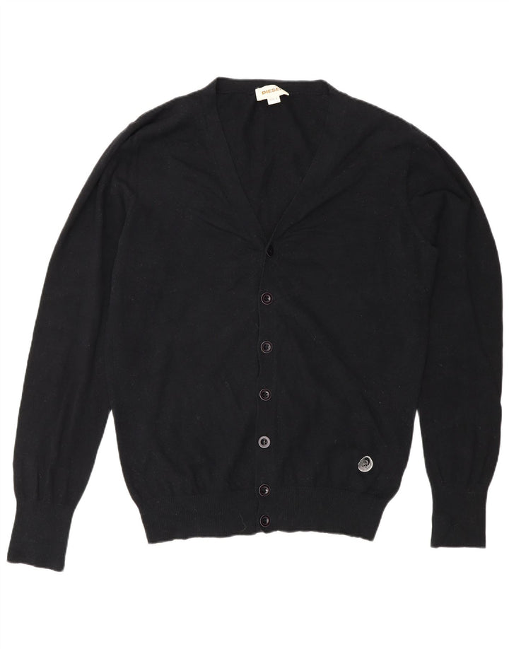Maglione cardigan da uomo Diesel grande cotone nero