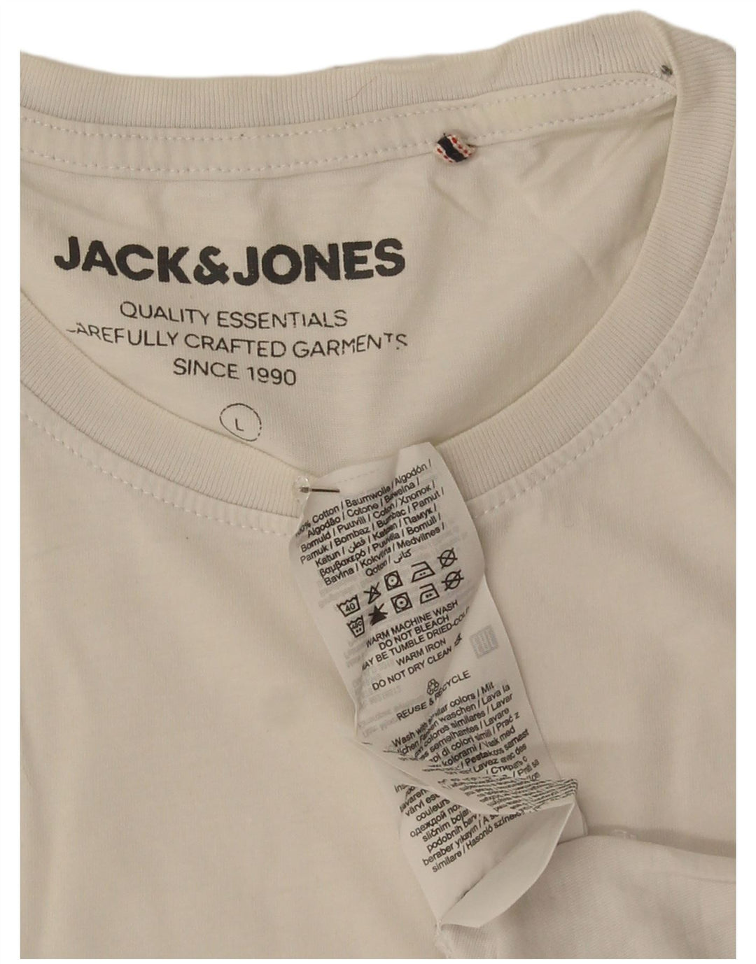 Jack & Jones T-shirt grafica da uomo grande in cotone bianco