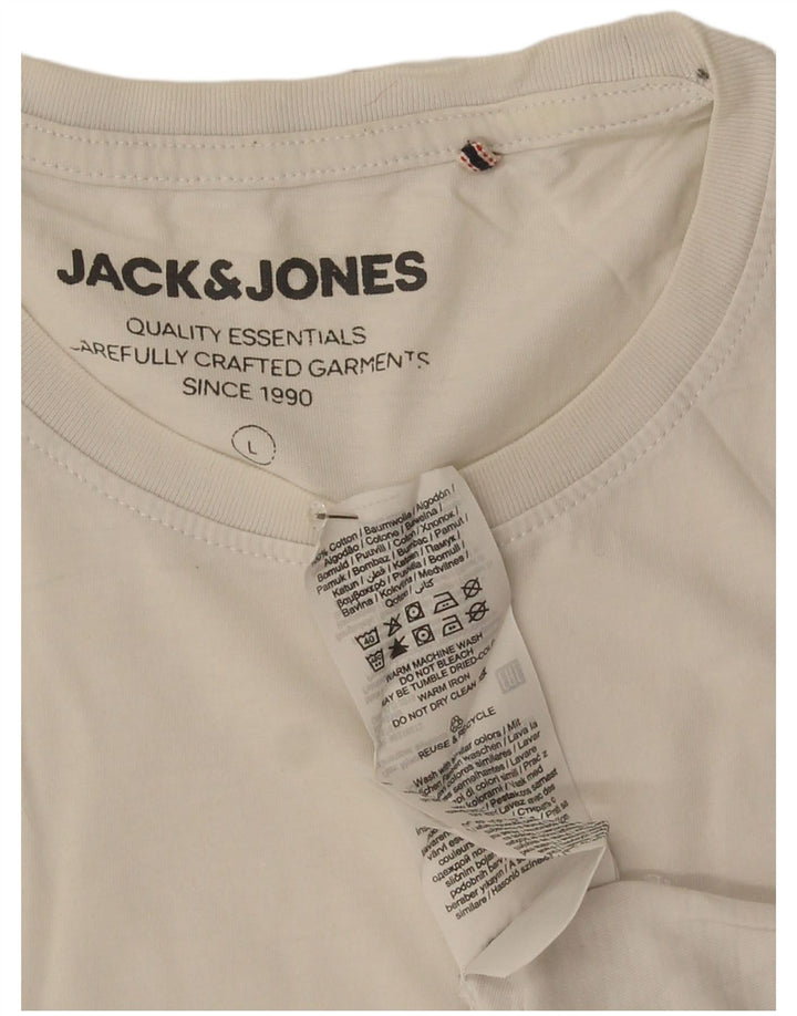 Jack & Jones T-shirt grafica da uomo grande in cotone bianco