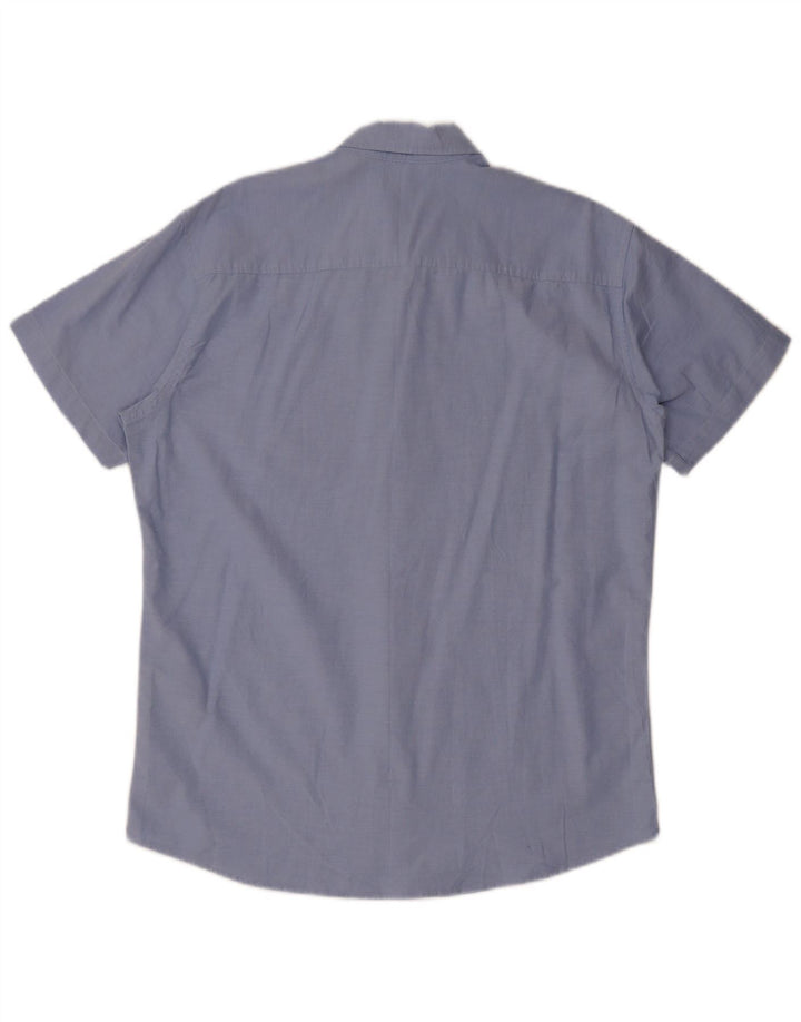 Camicia a maniche corte da uomo Jack & Jones XL in cotone blu