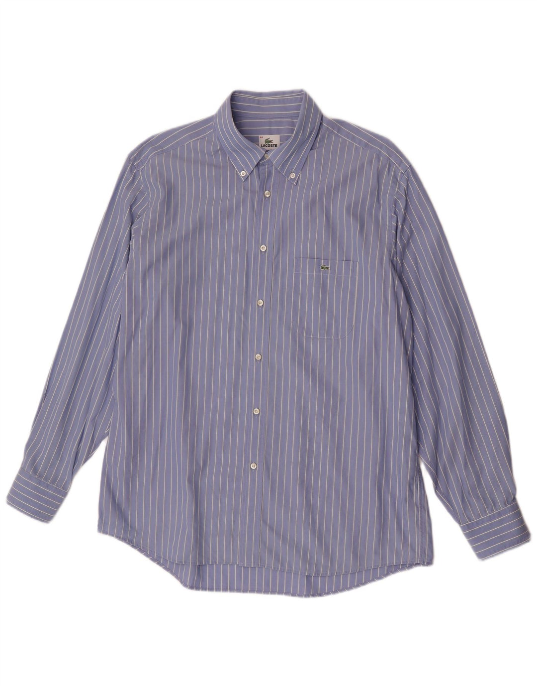 Camicia da uomo Lacoste taglia 44 XL cotone gessato blu