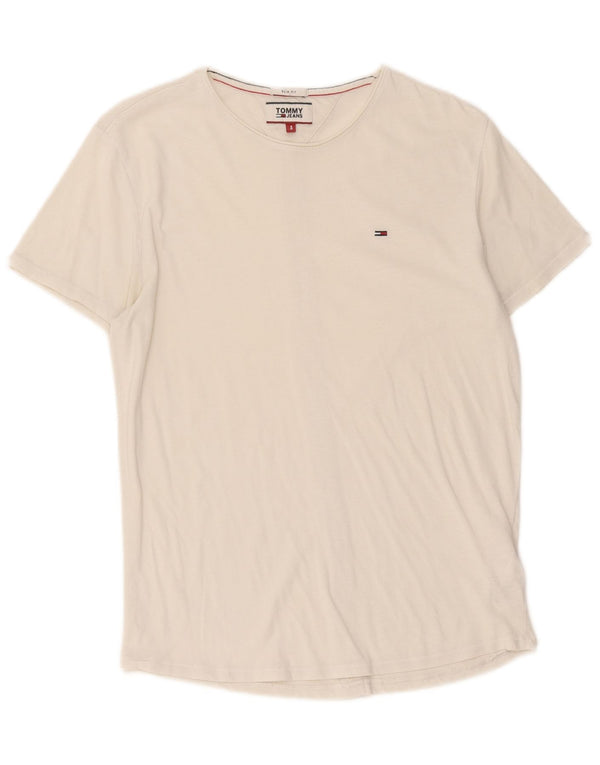 T-shirt slim fit da uomo Tommy Hilfiger Top Small in cotone bianco
