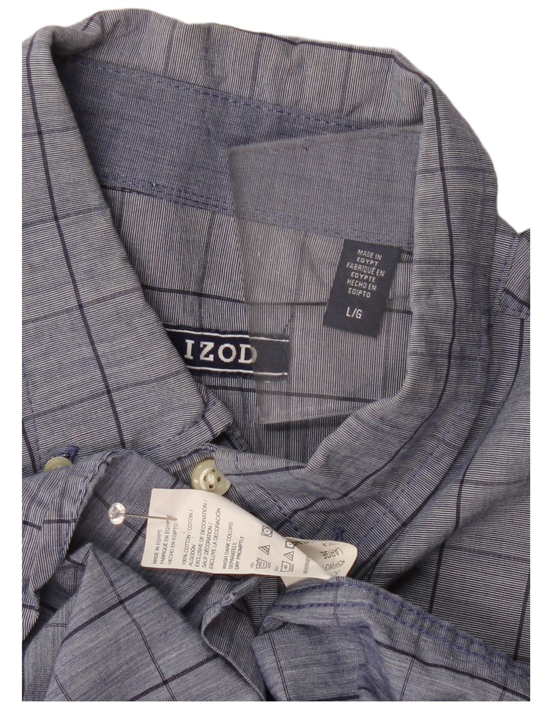 Camicia da uomo Izod in cotone a quadri grandi blu