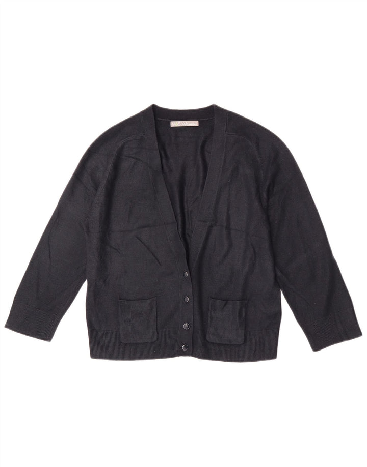 Maglione cardigan corto da donna Marks & Spencer UK 12 medio blu navy acrilico
